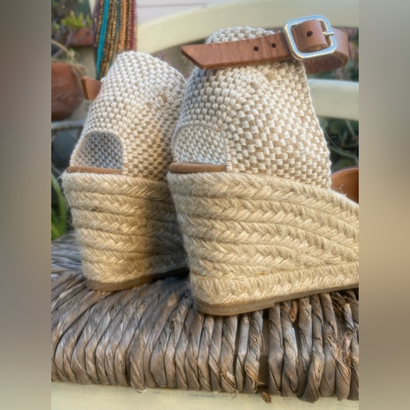 may pol strappy leather espadrilles burgundy toe sz 7 - Picture 8 of 11